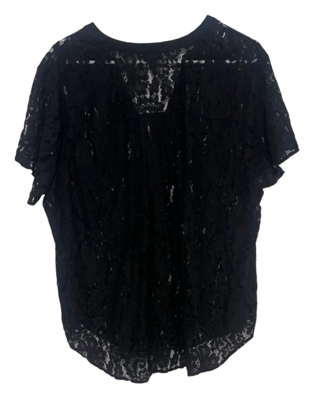 Torrid Harper Full Lace Blouse Women’s 2X 2 Black Sheer Unlined Short Sleeve Top - Picture 5 of 5